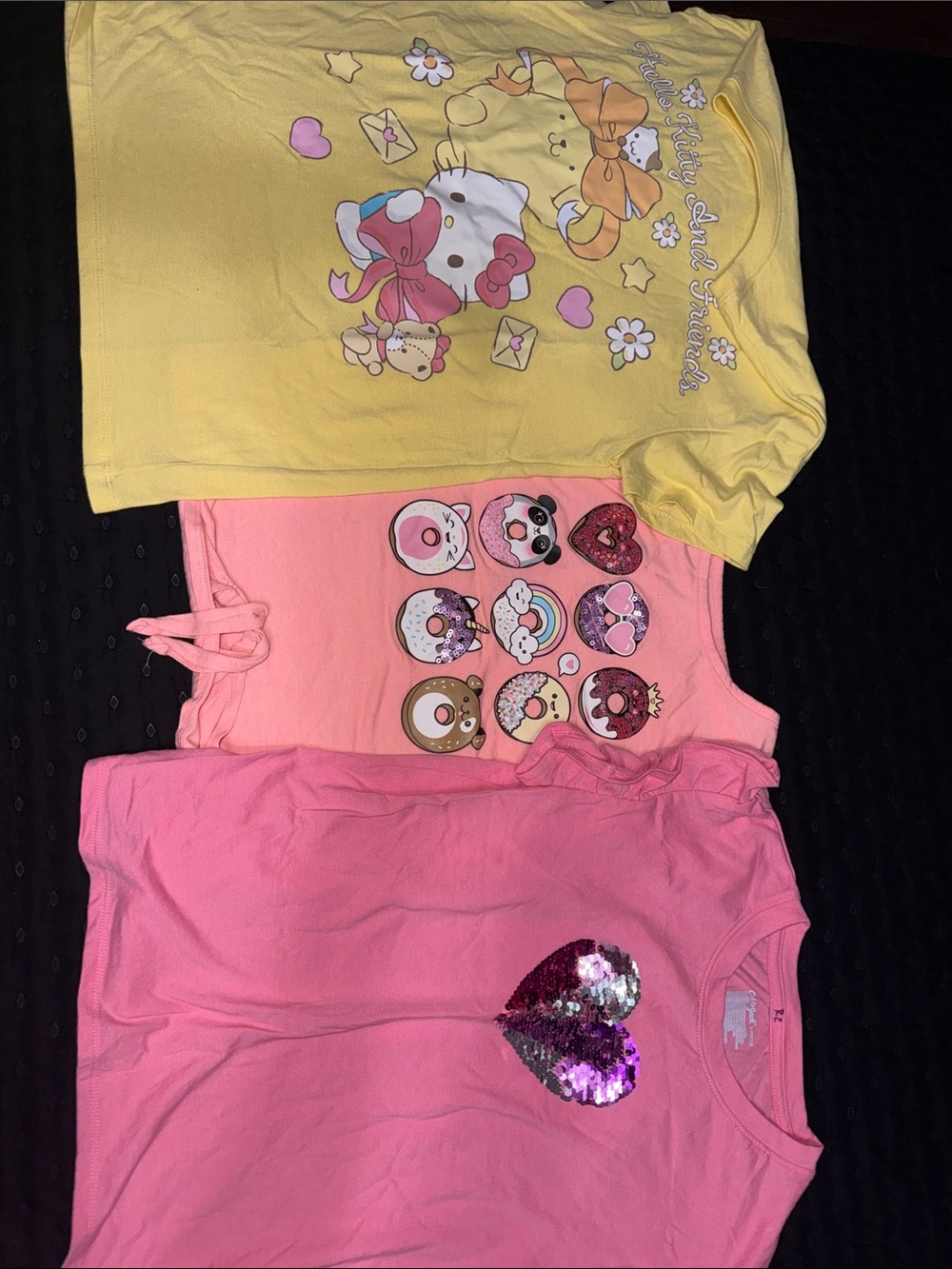 The Children's Place Yellow, Light Pink & Pink Character Tee Set